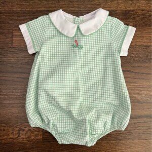 The Proper Peony green Christmas Candy Cane bubble size 12Months